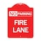 Signmission Designer Series Delaware No Parking Fire Lane, Red & White Aluminum Sign, 18" x 24", RW-1824-24195 A-DES-RW-1824-24195 - alternate 1